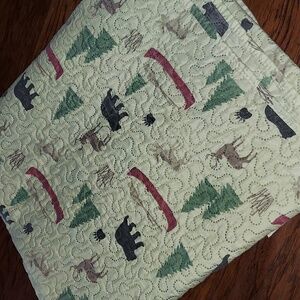 Moose Lodge Cabin Lightweight Bedspread Coverlet Twin